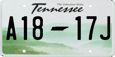 TN license plate A1817J
