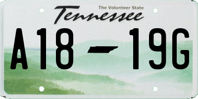 TN license plate A1819G