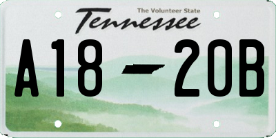 TN license plate A1820B
