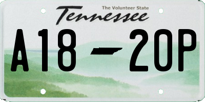 TN license plate A1820P