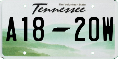 TN license plate A1820W