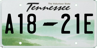 TN license plate A1821E