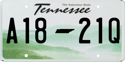 TN license plate A1821Q