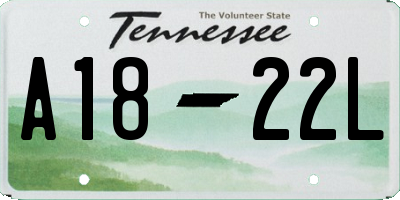 TN license plate A1822L
