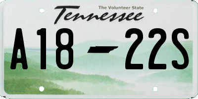 TN license plate A1822S
