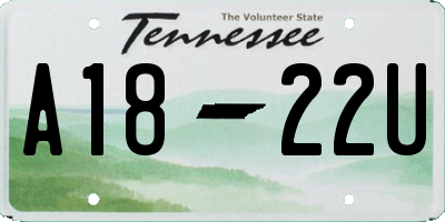 TN license plate A1822U