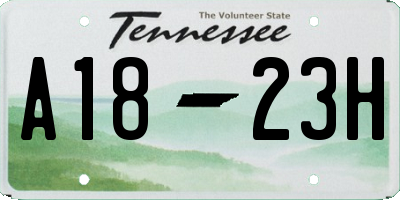 TN license plate A1823H