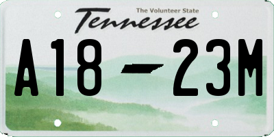 TN license plate A1823M