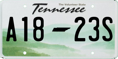 TN license plate A1823S