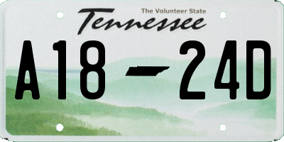 TN license plate A1824D