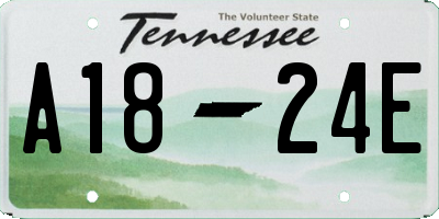 TN license plate A1824E