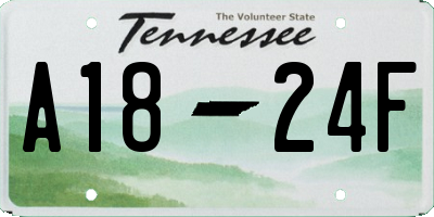 TN license plate A1824F