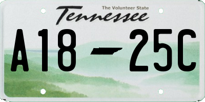 TN license plate A1825C