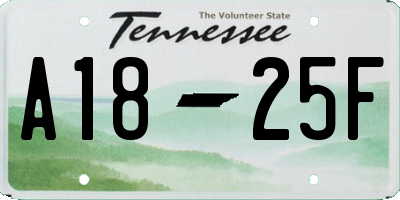 TN license plate A1825F