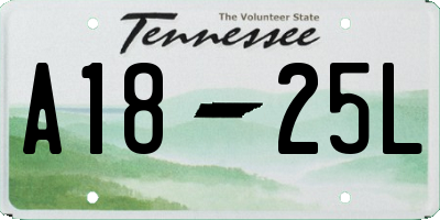 TN license plate A1825L