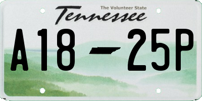 TN license plate A1825P