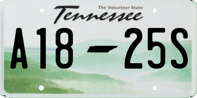TN license plate A1825S