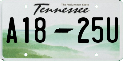TN license plate A1825U