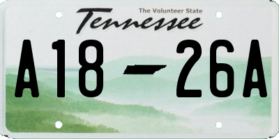 TN license plate A1826A