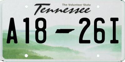 TN license plate A1826I