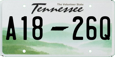 TN license plate A1826Q