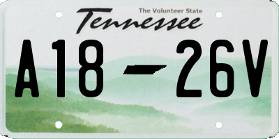 TN license plate A1826V