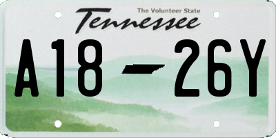 TN license plate A1826Y