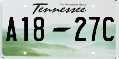 TN license plate A1827C