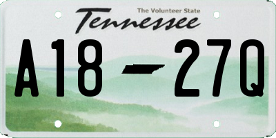 TN license plate A1827Q