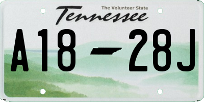TN license plate A1828J