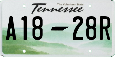 TN license plate A1828R