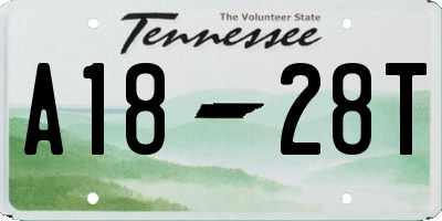 TN license plate A1828T