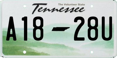 TN license plate A1828U