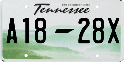 TN license plate A1828X