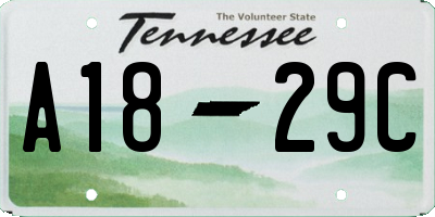 TN license plate A1829C