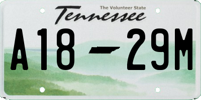 TN license plate A1829M