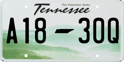 TN license plate A1830Q