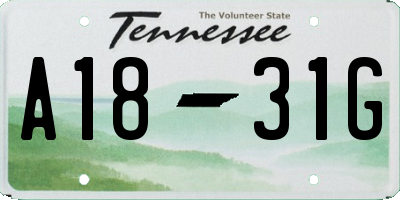 TN license plate A1831G