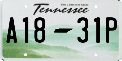 TN license plate A1831P
