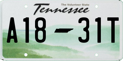 TN license plate A1831T