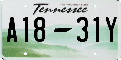 TN license plate A1831Y