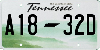 TN license plate A1832D