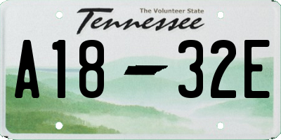 TN license plate A1832E