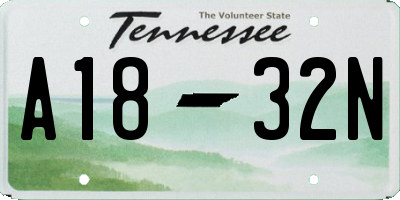 TN license plate A1832N