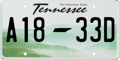 TN license plate A1833D