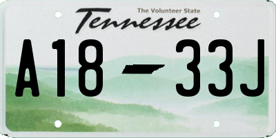 TN license plate A1833J