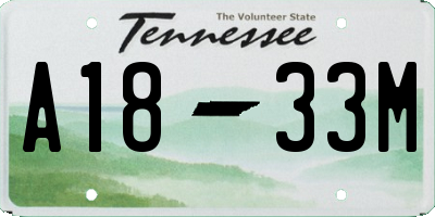 TN license plate A1833M