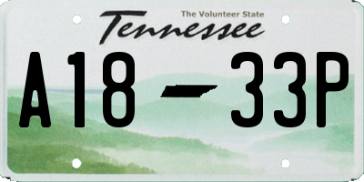 TN license plate A1833P