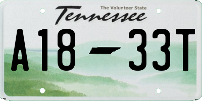 TN license plate A1833T