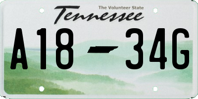 TN license plate A1834G
